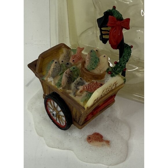 Vintage O'Well FISH MARKET CART Christmas Village Figurine Vendor Accessory - Picture 1 of 8